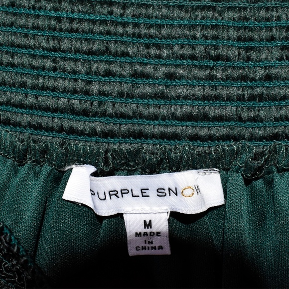 GREEN OFF SHOULDER MINI DRESS | SIZE M - Picture 4 of 4